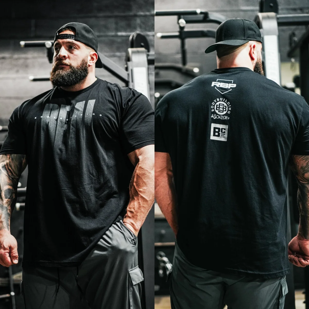 RBP T Shirt Men Oversized Cotton Tee RBP Front Back Bodybuilding Graphic Short Sleeve T-shirt For Gym Workout Weight Training