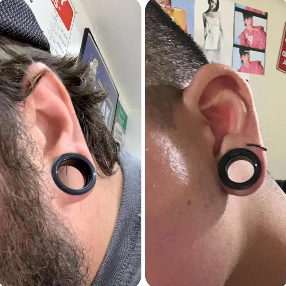 1Pair Thick Silicone for Ear Bioflex Plugs Tunnel Expanders Stretcher Double Flared Flesh Piercings Body Jewelry Women Men