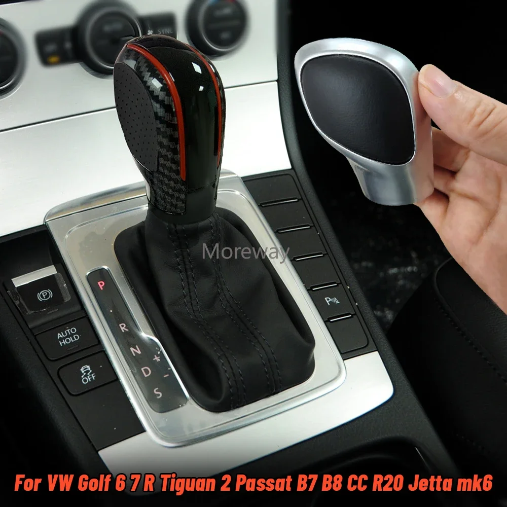 Carbon Fiber Dip Gear Shift Knob Cover Shifter Cap For VW Golf 6 7 R Passat B7 B8 CC R20 Jetta MK6 GLI Tiguan MK2 Interior Trim