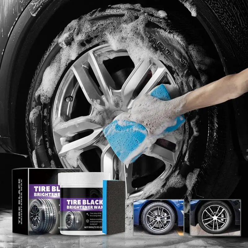 

Tire Shine Wax Tire Cleaner Renovation Paste Brightening Coating Wax Wheel Shine Tire Dressing Paste Car Tire Polish Tire