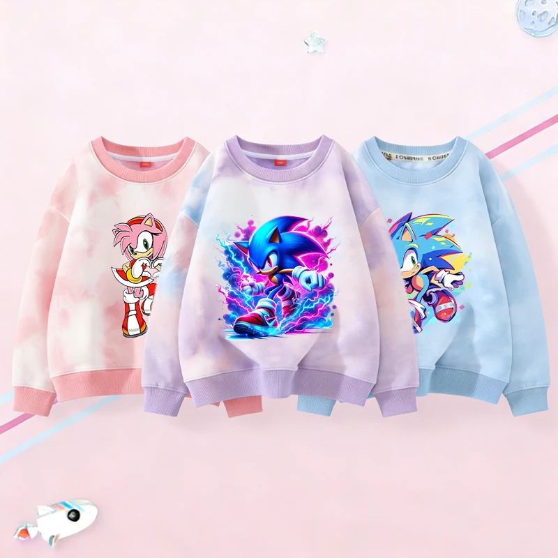 

Soniced Children Colorful Sweatshirt Cute Cartoon Cartoon Pattern Top Autumn Winter Outdoor Windproof Warm Clothes Birthday Gift