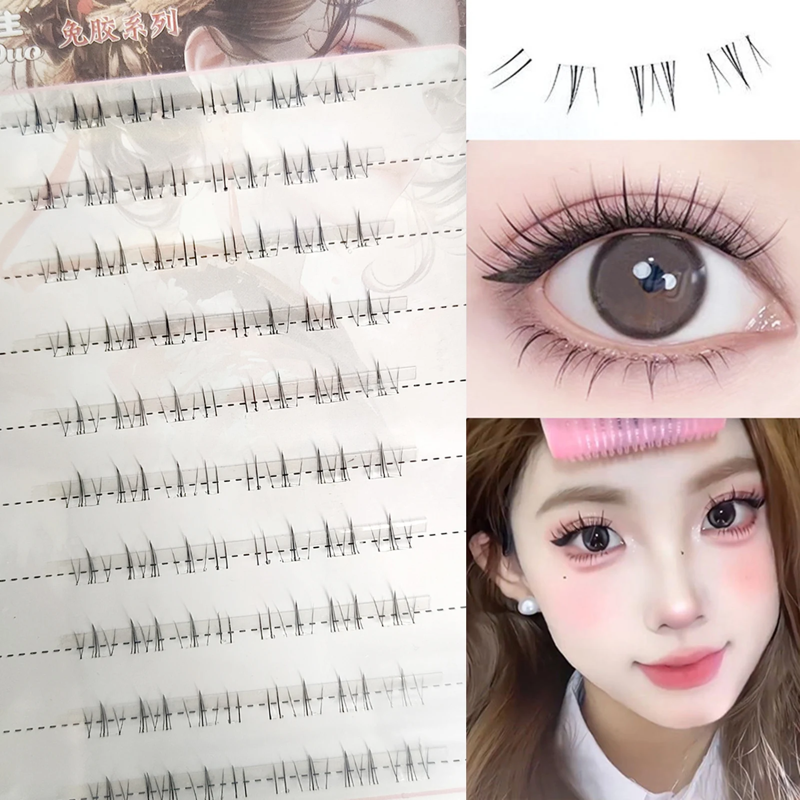 Under False Eyelashes Manga korean Natural Style Cluster Fluffy Lower Lash Extensions Reusable Handmade Soft bottom lashes