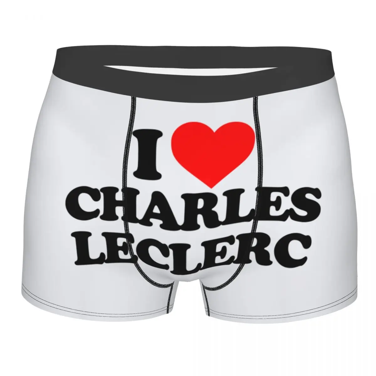 Custom I Love Charles Leclerc Underwear Men Printed Boxer Briefs Shorts Panties Breathable Underpants