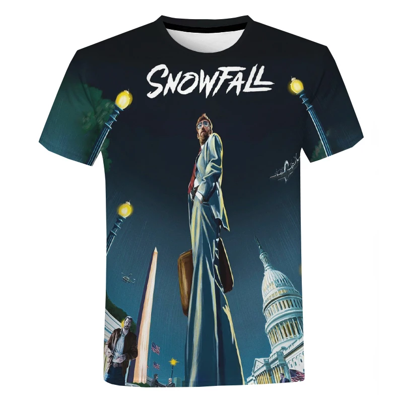 Newest American TV Series Snowfall 3D Printed Unisex 4 Season T-shirts O-Neck Rainbow Painting Casual Short Sleeve Fashion Tops