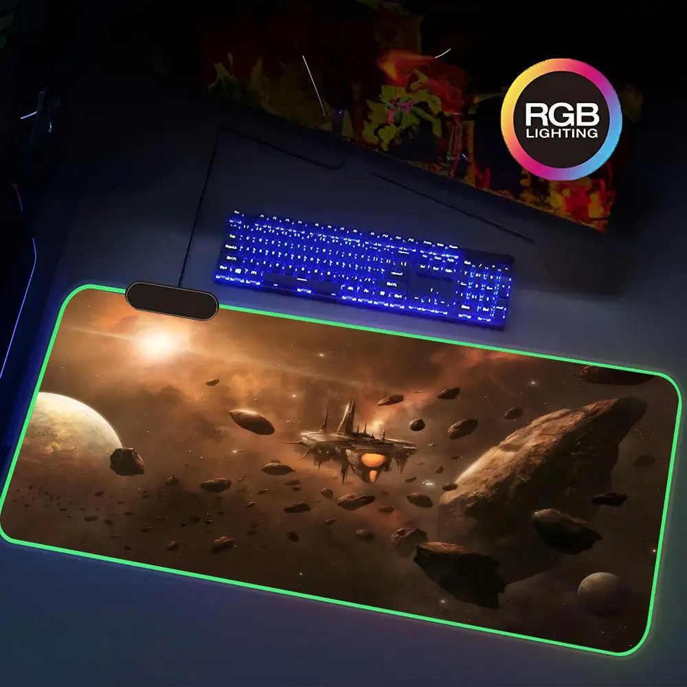 S-Stellarises Mouse Pad Rgb Gaming Mouse Pad Keyboard mouse gamer Mat Extra Large Computer Desk Mat Sound Pickup Smooth Surface