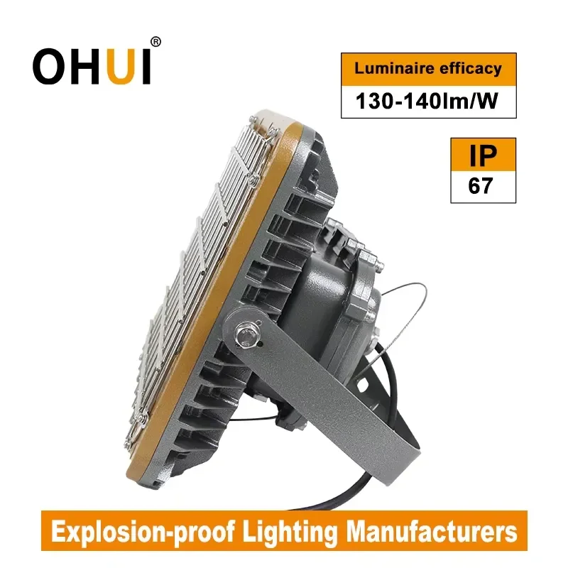 for OHUI 200W 240W IP67 LED Explosion Proof Light Double Flameproof Design ATEX Certificate 100-277V 6000K for Zone 1 2 21 22