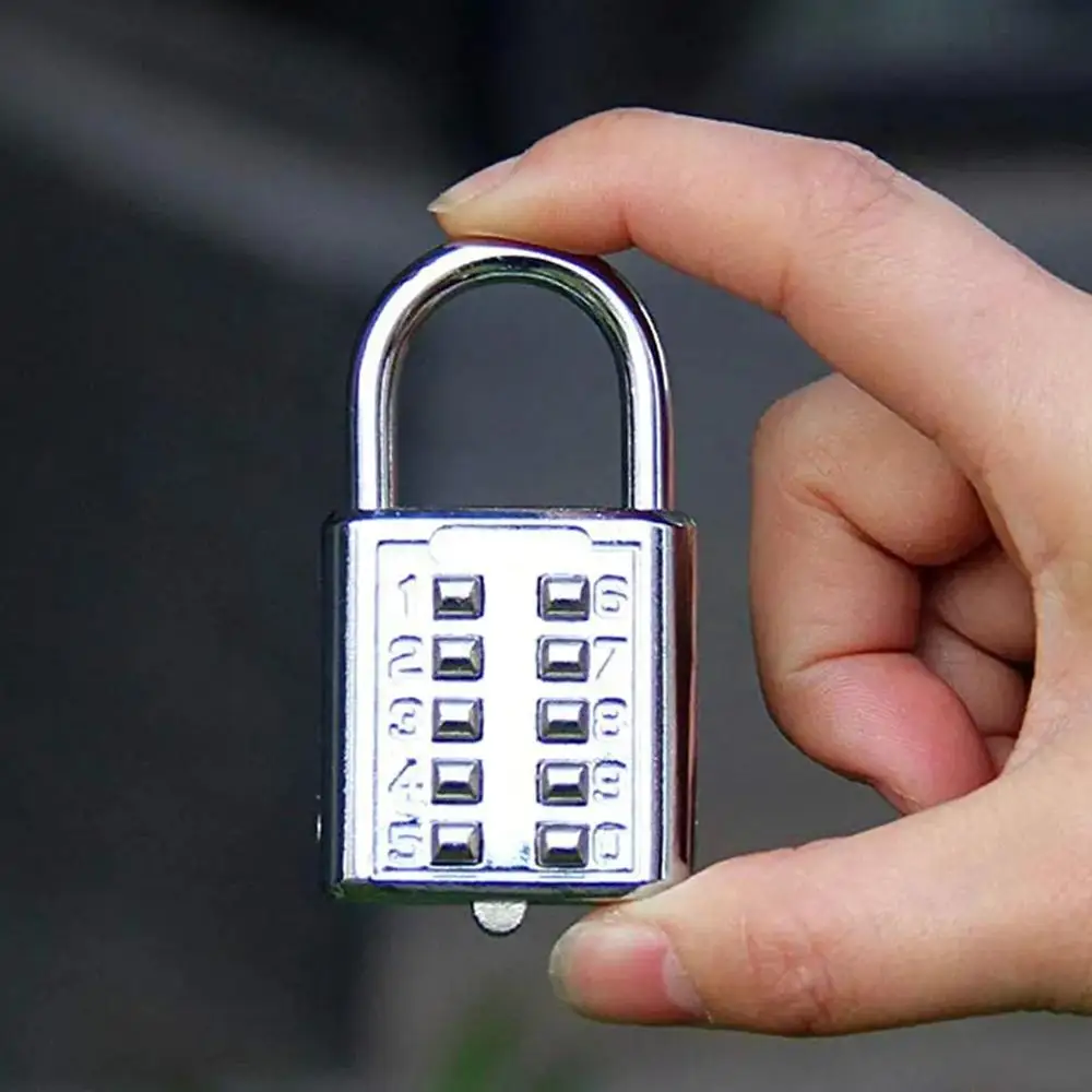 1PC กุญแจดิจิตอล10คีย์ล็อครหัสแผ่นไฟฟ้ารหัสผ่านไม่สามารถเปลี่ยนได้ด้วยตัวล็อคกุญแจล็อกกันขโมยกระเป๋าลิ้นชัก
