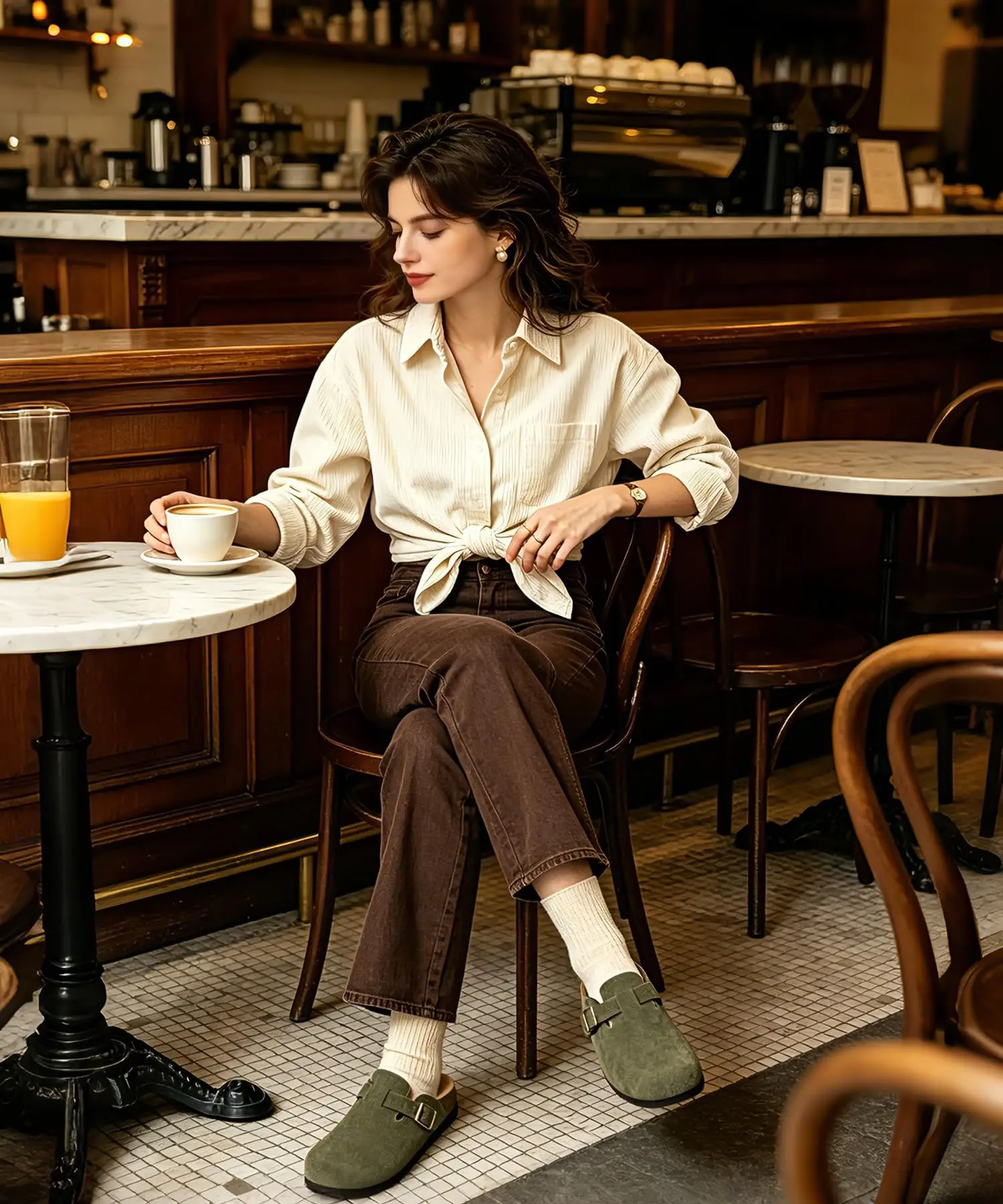 Shevalues Rutschfeste Unisex-Kartoffelschuhe mit Verstellbarer Schnalle, Korkfußbett, Veganen Wildleder-Clogs für Damen mit Fußgewölbestütze – Detail 9