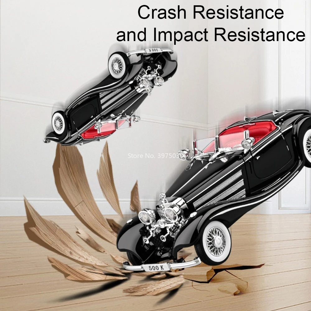 1:18 بنز 500K نموذج سيارات لعبة الأبواب مفتوحة مع التراجع سيارة مصغرة عجلة القيادة سيارة عتيقة للبنين ألعاب تعليمية