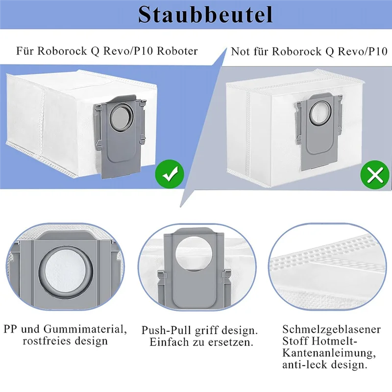 For Q Accessories, for P10 Robot Vacuum Cleaner Spare Parts Accessories Kit Main Brush Dust Bag