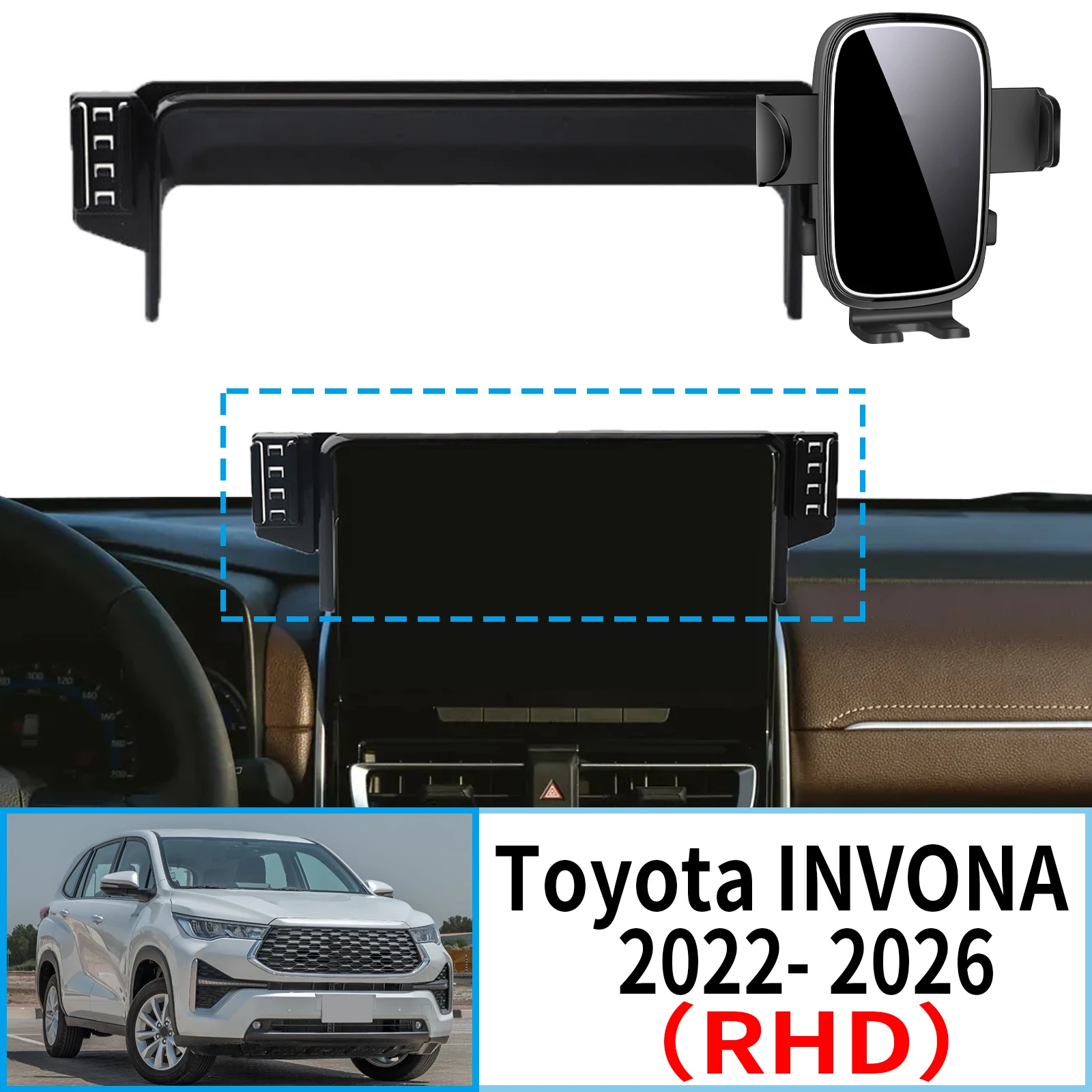 

for Toyota INVONA AG10 2022 2023 2024-2026 ​​Stable Clip-On Phone Holder​​ Mount Screen Base No Vibration​ Car accessoires