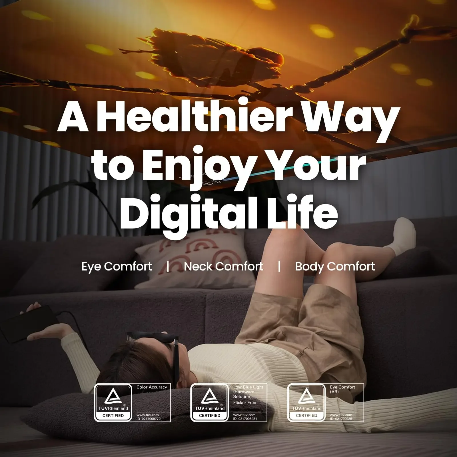 Okulary XREAL Air AR Inteligentne okulary z masywnym systemem wirtualnym 201" Micro-OLED, okulary do rzeczywistości powiększonej, zegarek, strumień