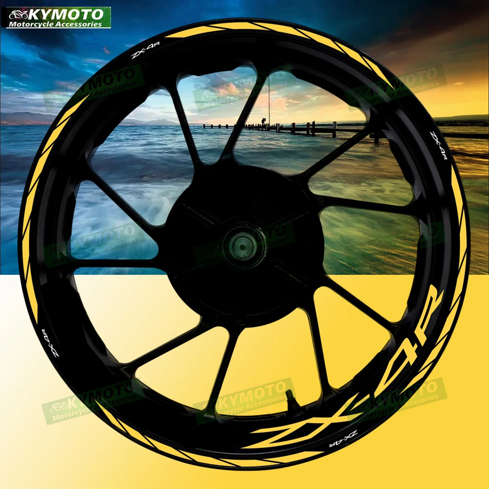 

For ZX-4R ZX4R motorcycle accessories 17 inch front and rear wheel decals fairing hub modified reflective wheel rim stickers