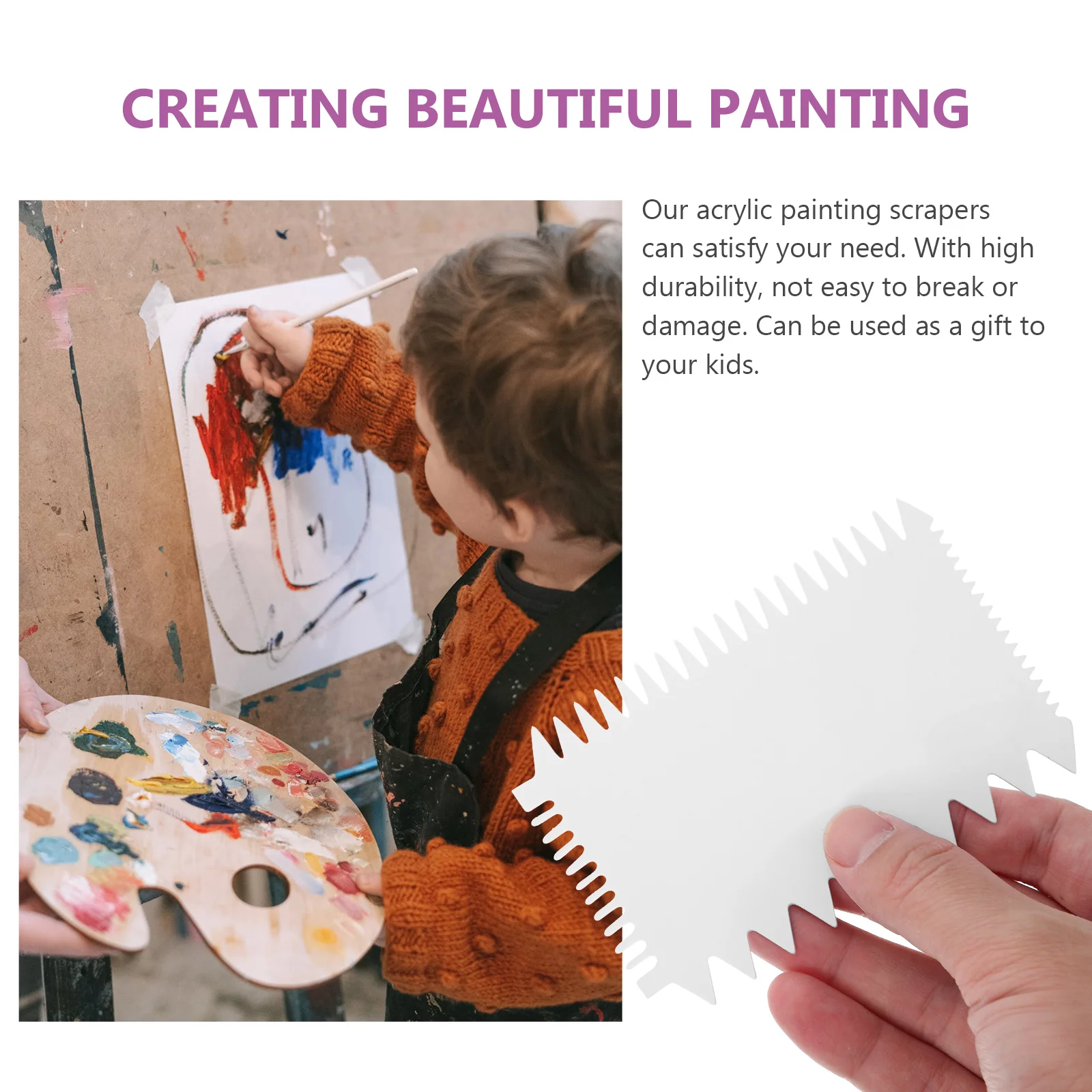 Grattoir de peinture acrylique pour enfants, grattoirs, outils, accessoires, graffiti, dessin, bricolage, enfants, 7 pièces