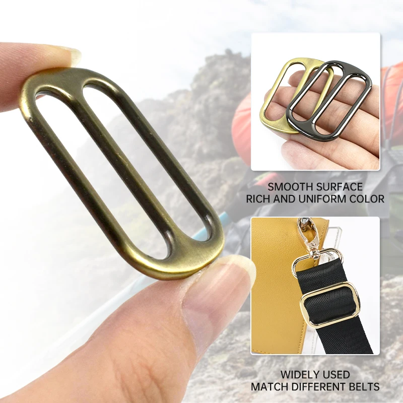 10Pcs 12-50mm Metal Tri-Glide Buckles Backpack Adjustable Slider Clasp Webbing Belt Sling Ring Hook DIY Hardware Accessories