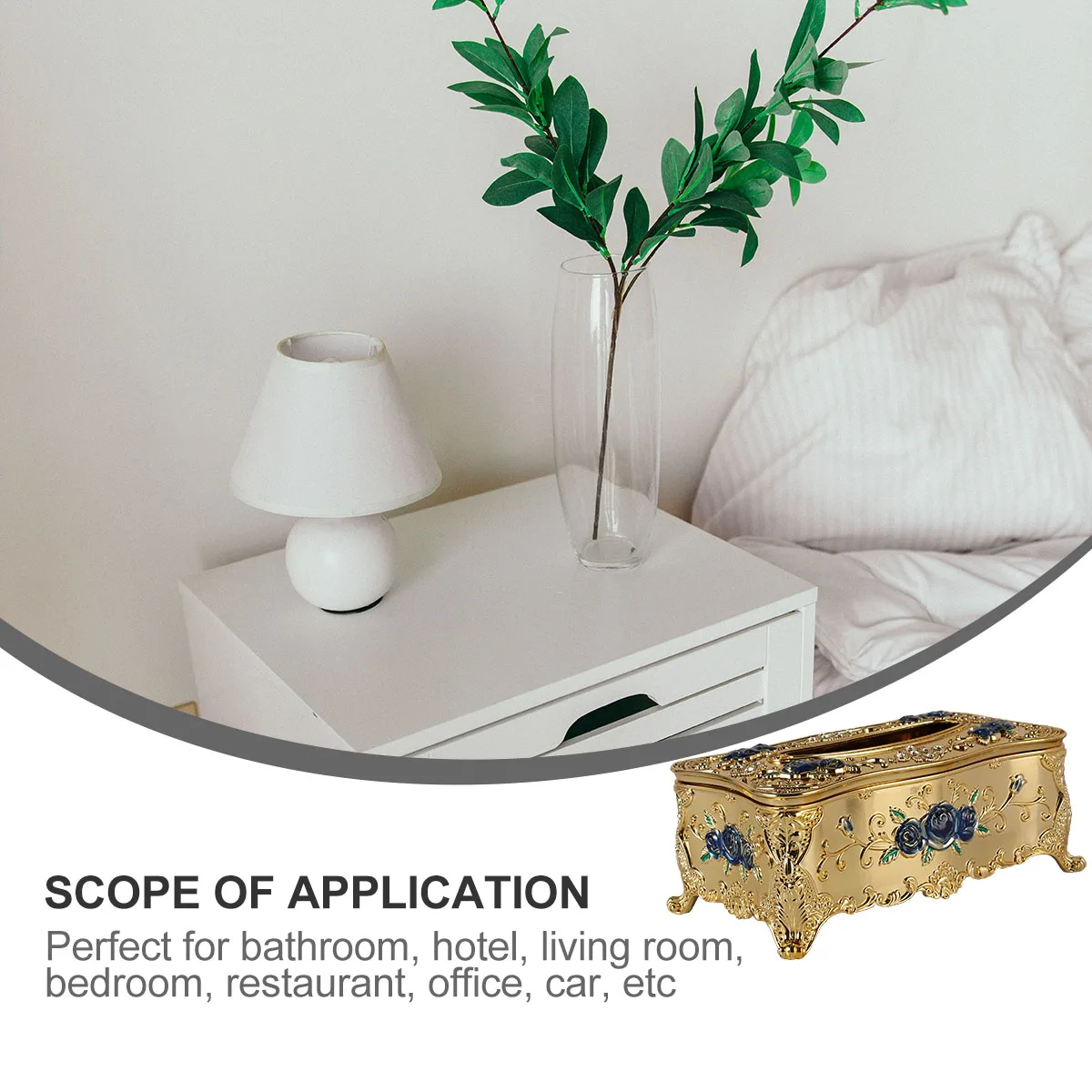 

Paper Towel Holder Rose Pattern Napkin Box For Home Hotel Car Use High-Grade Tissue Container European Style Case