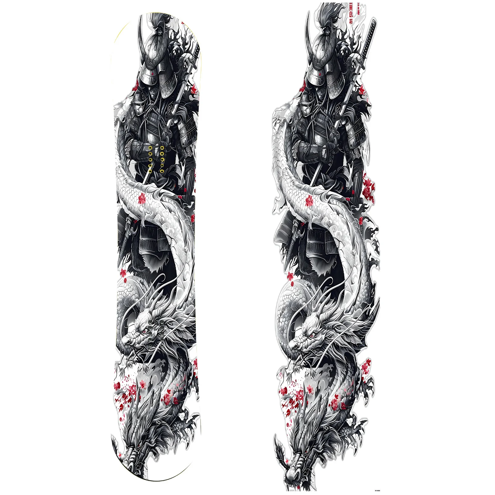 

1 piece, large dark warrior dragon snowboard sticker, personalized trend snowboard decorative sticker, snowboard sticker,