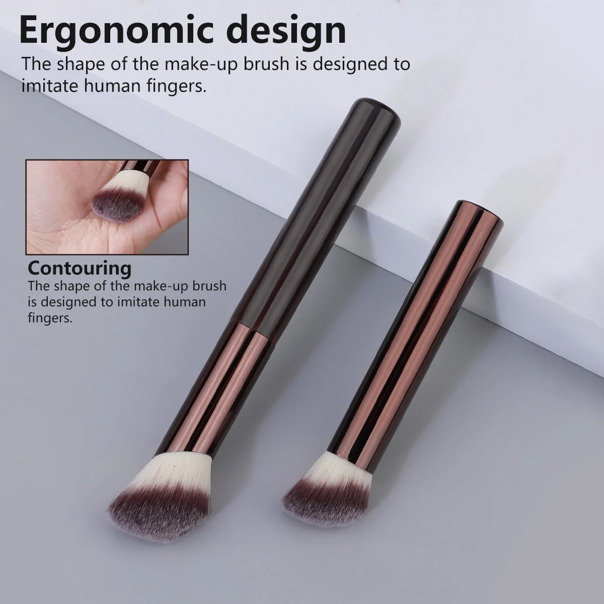 Pędzle do makijażu Puder Podkład Korektor Cień do powiek Brwi Eyeliner Pędzel do konturowania Aluminiowa rączka