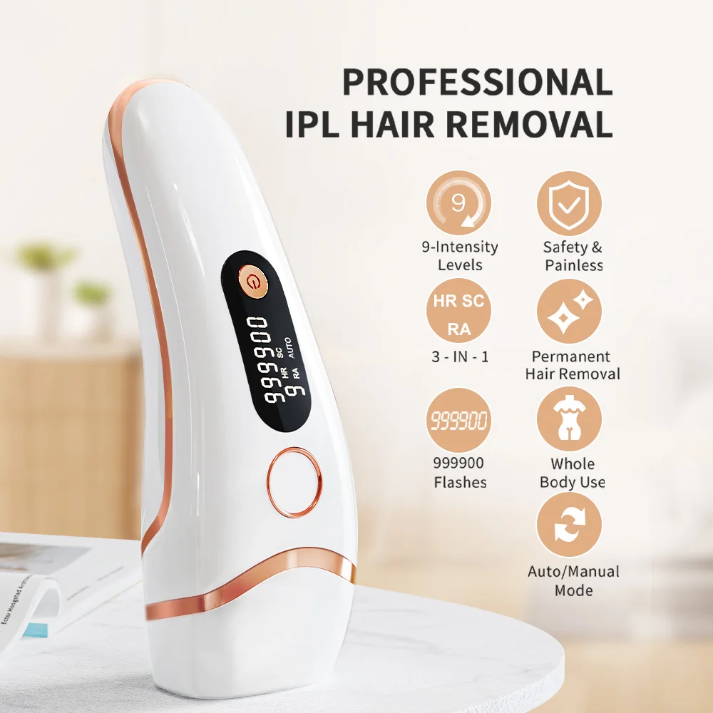 IPL Laser Hair Removal Pulsed Light Epilator 999,900 Flashes for Women and Men,Painless Definitive Epilator Whole Body Treament