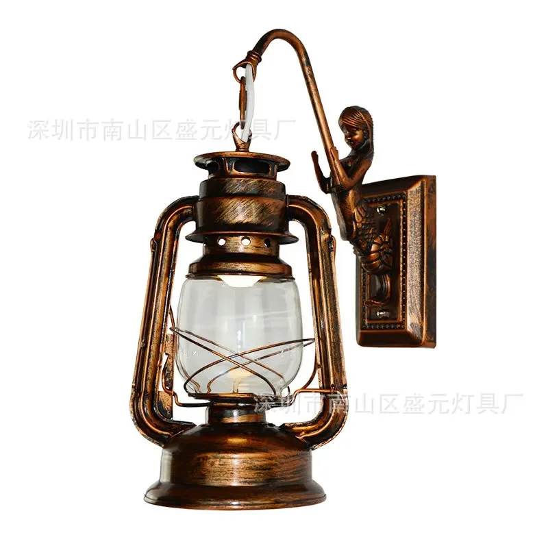 Retro kerosene wall lamp, antique horse lamp, creative corridor wall lamp, bar and restaurant decoration lamp