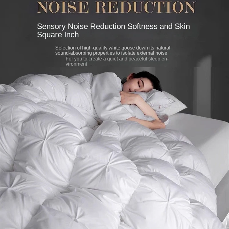 100% Goose Down Quilt Thick Winter Comforter Four Seasons Quilt King Size Duvet Hotel Camping 1.5*2/1.8*2.2/2*2.3/2.2*2.4m