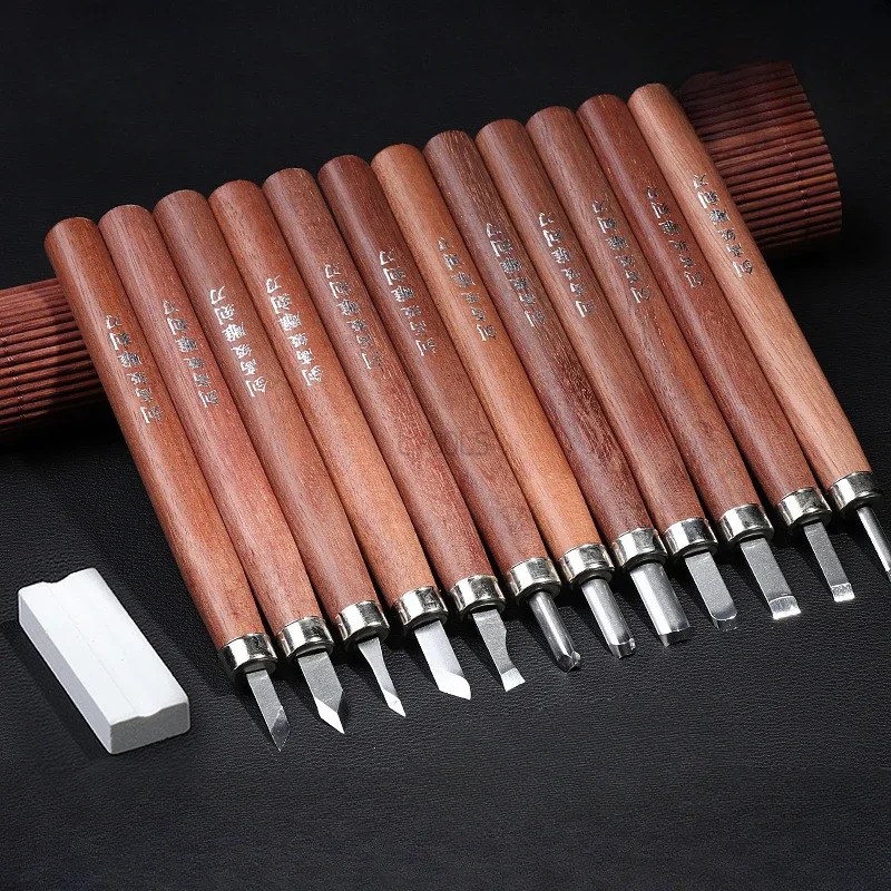 Precision Redwood Handle Engrave Chisel Knife Printmaking Carving Knife Woodworking Sculpture Tools Basic Woodcutting DIY Tools