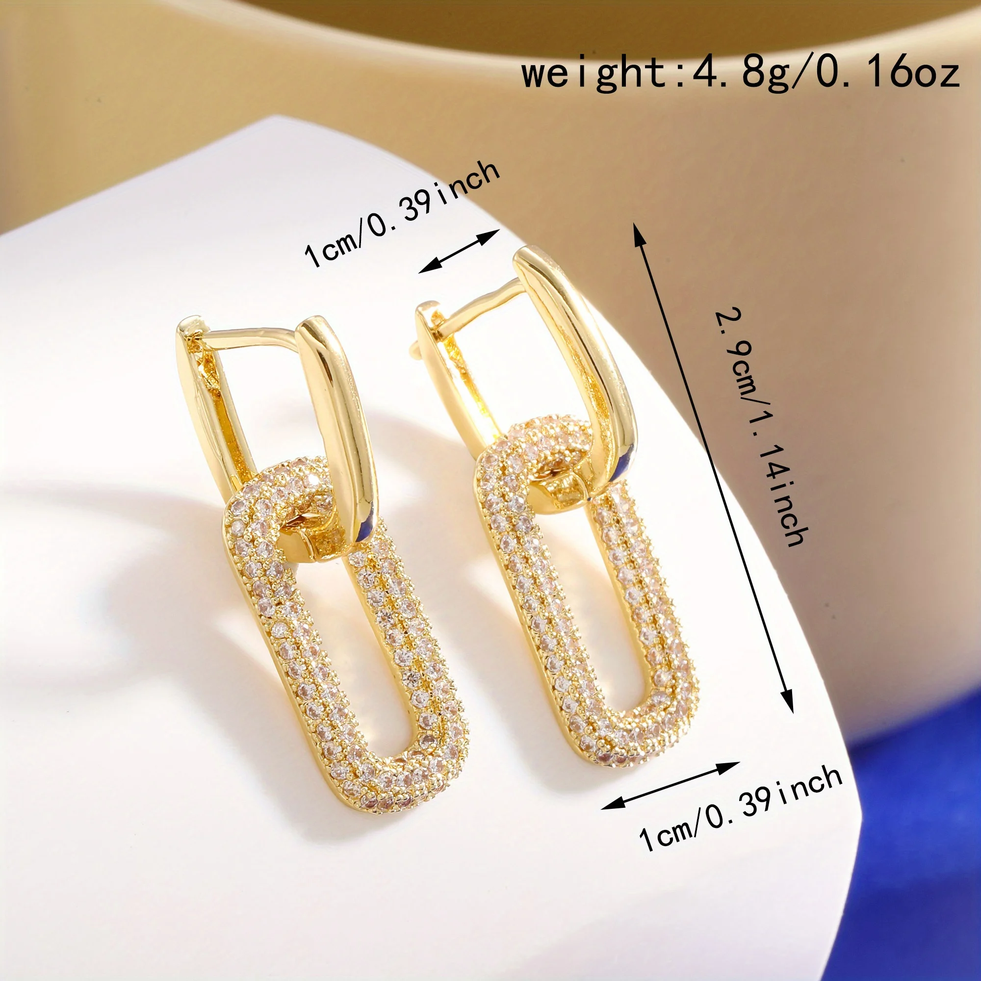 2024 Popular Fashion Light Luxury Oval Double Hoop Earrings Women\'s Hip Hop Rock Party Gifts Accessories Fine Jewelry