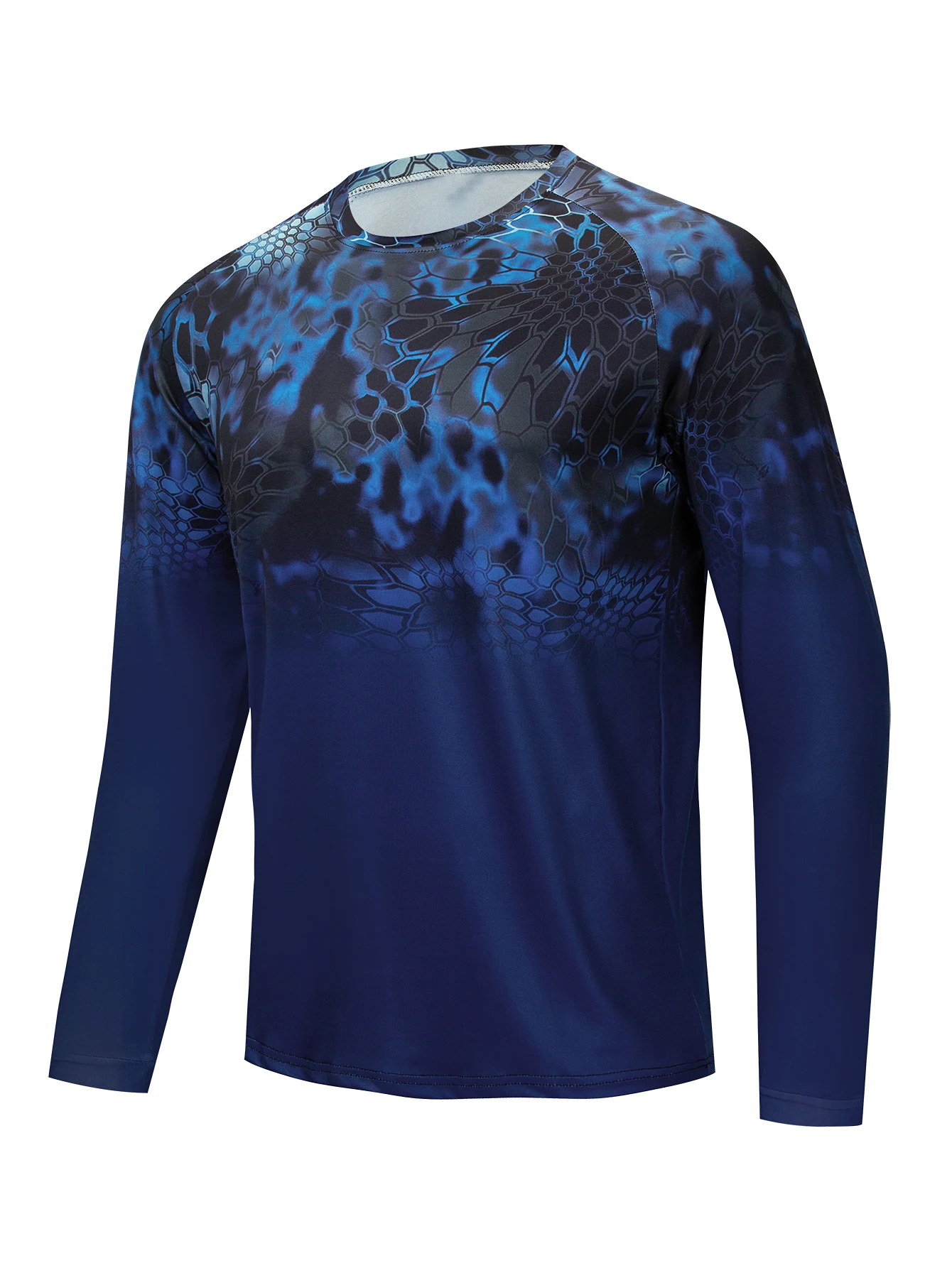 Chemises de pêche à manches longues pour hommes, sweat-shirt à col rond, protection UV extérieure, vêtements de pêche respirants