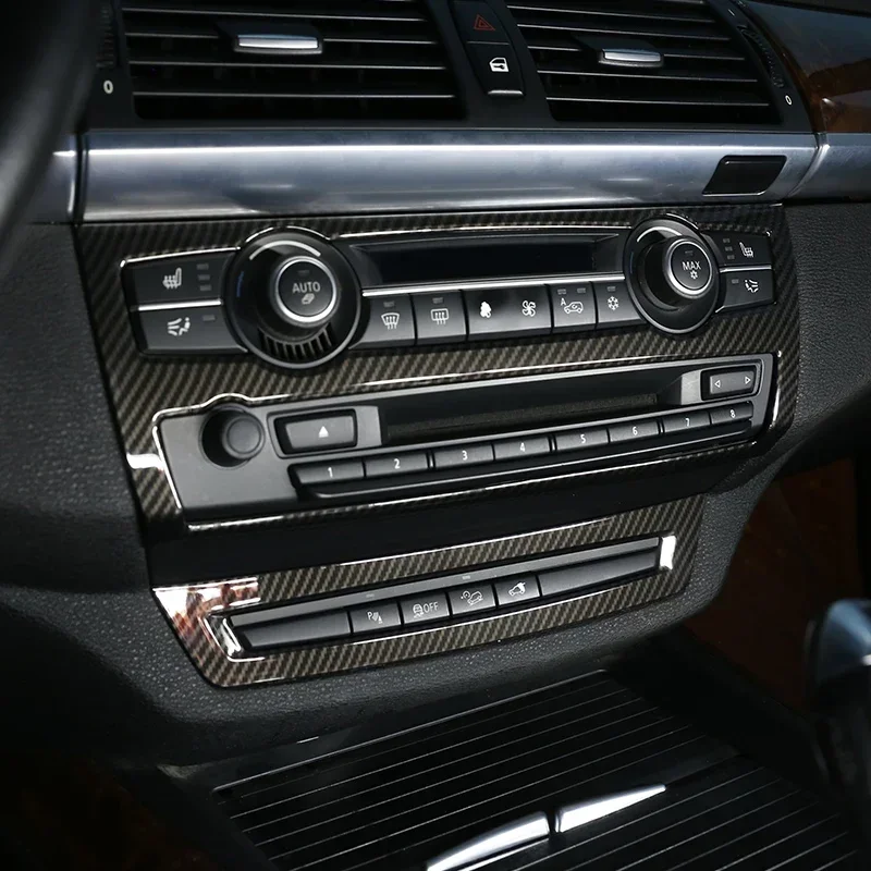 

ABS carbon fiber For BMW X5 E70 X6 E71 2008-2013 car dashboard center console gear panel cover sticker car interior accessories
