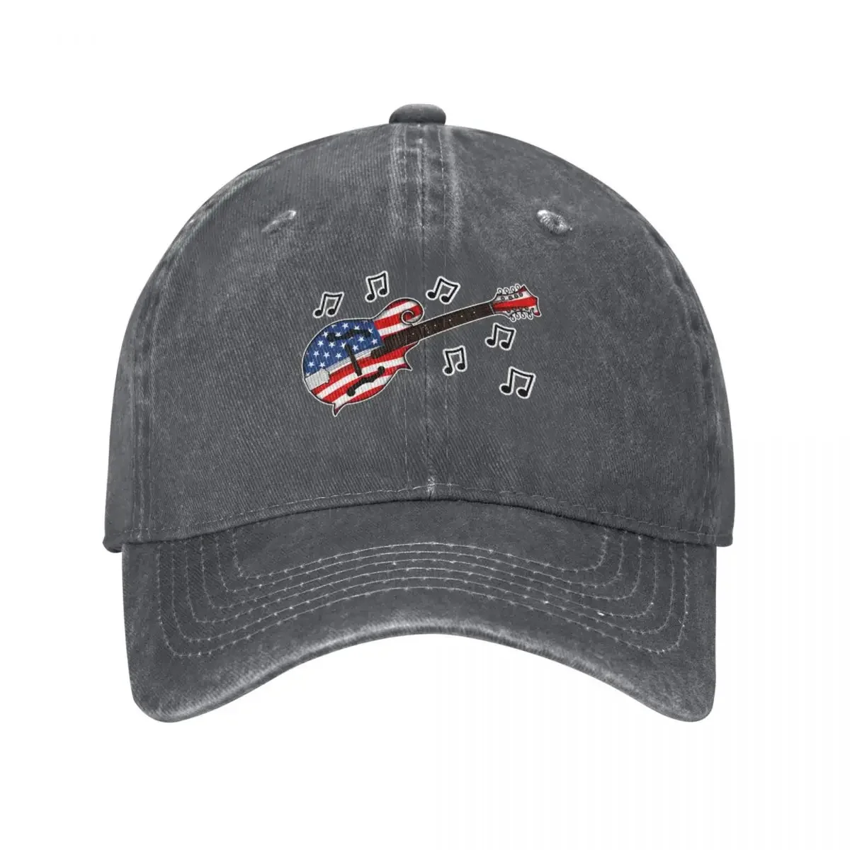 4th July Mandolin America Rocks USA Flag Mandolinist Baseball Cap Golf Cap foam party Hat New In Hat Women's Hats Men's