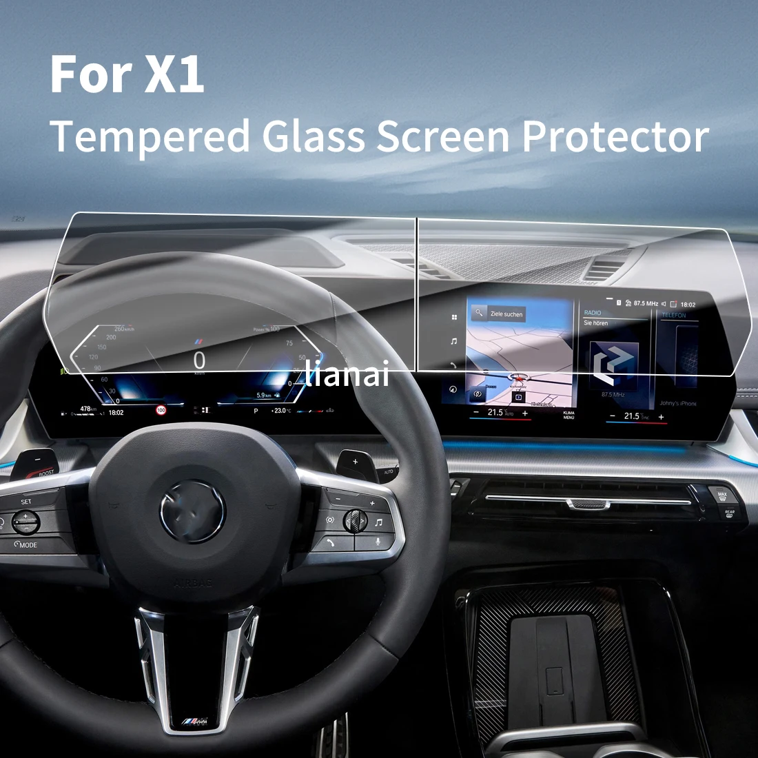 Screen Protector for 22-26 BMW X1 GPS Tempered Glass Screen Protector Navigator Video display Car Accessories Stickers supplies
