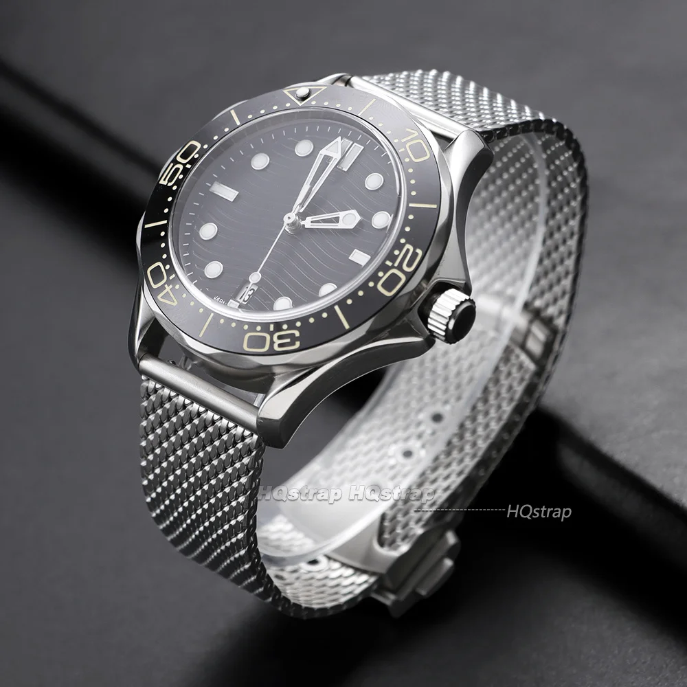 Stainless Steel Watch Strap 20mm For Omega Seamaster 007 300 for Speedmaster Mesh Bracelet Folding Buckle Business Wristband view 5