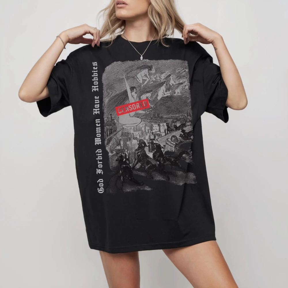 God Forbid Women Have Hobbies Shirt Witchcraft Tee Women's T-shirts for Summer