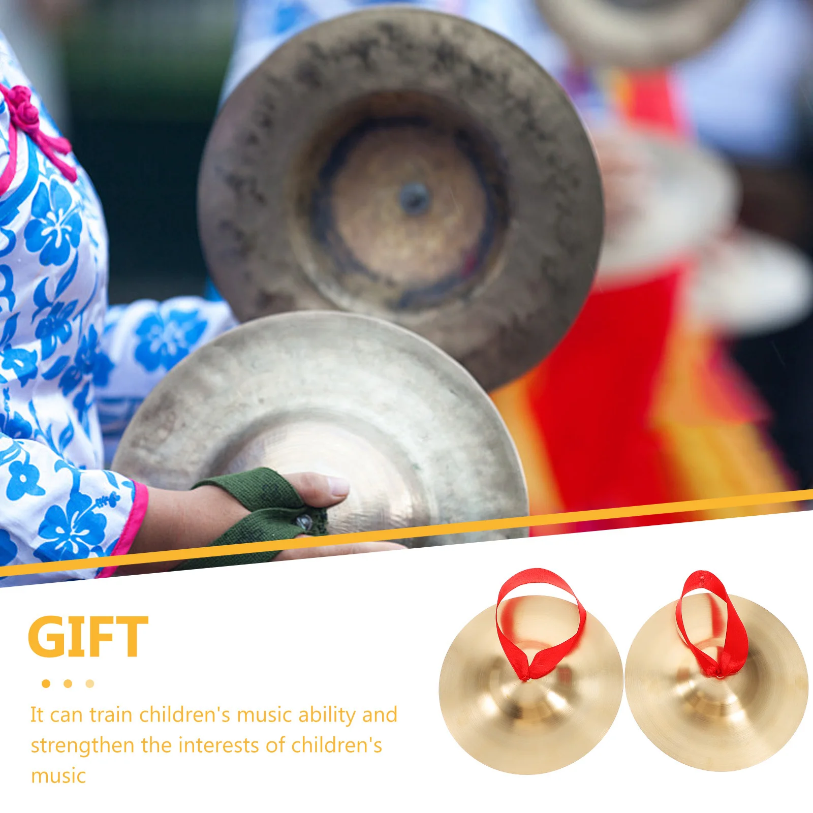 

1Pair Copper Finger Cymbals Kids Music Training Small Portable Percussion Instrument for Dance Performance Cymbals for Kids