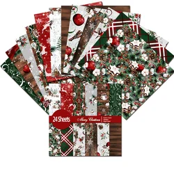 Merry Christmas Scrapbooking Craft Paper Assorted Pattern Background Art Origami Cardstock Single-Sided Vintage Scrapbooking DIY