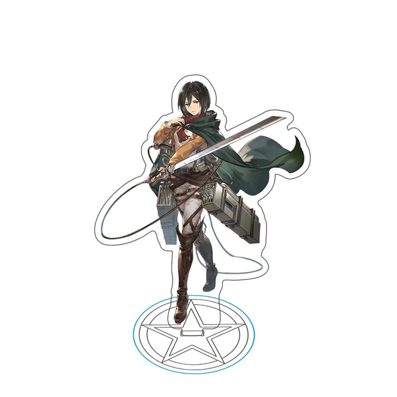 Attack on Titanes Acrylic Standing Card Anime Figures Eren Jaeger Mikasa Peripheral Commander Transparent Double-sided Ornament