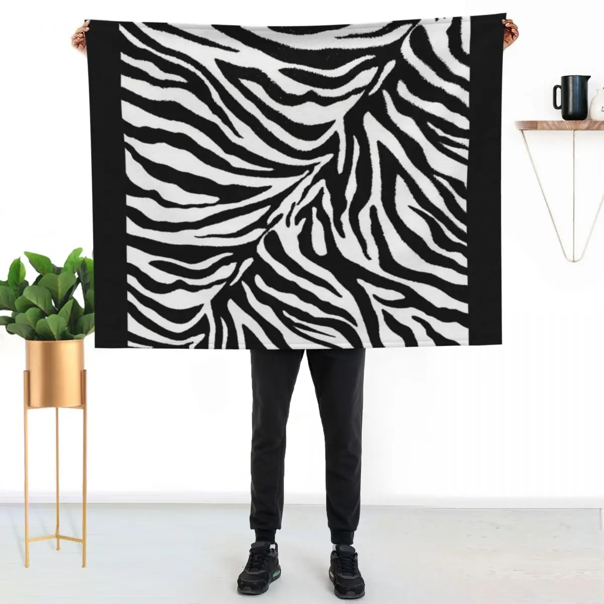 Zebra Stripe 1 Black and White Throw Blanket Thin Bed Summer Luxury Designer for sofa Luxury Blankets