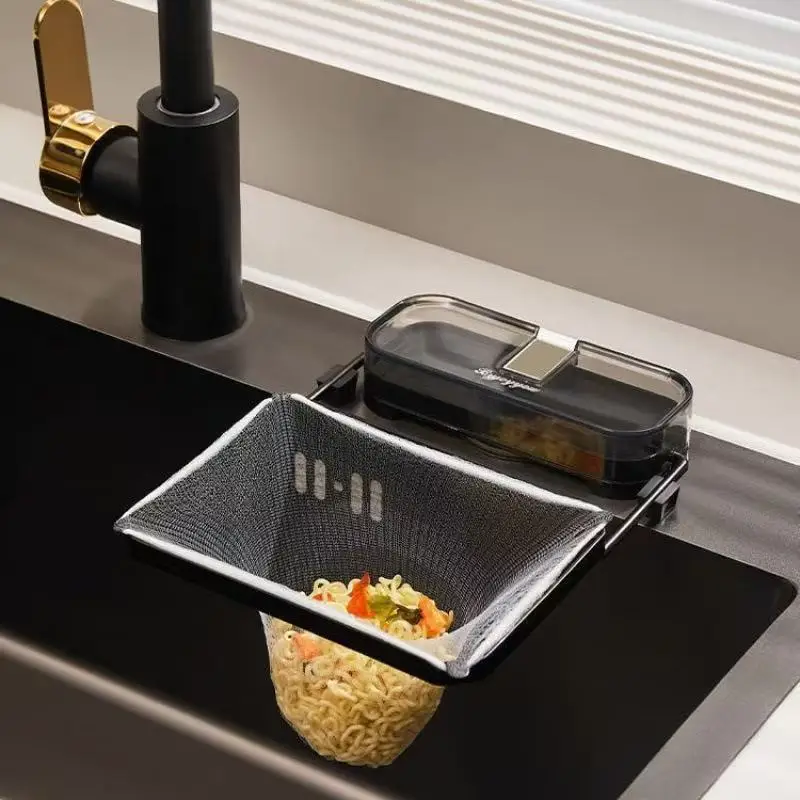 

Suction Cup Kitchen Sink Filter Holder - Household Food Waste Strainer & Disposable Drain Rack