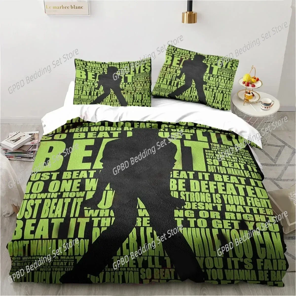 Michael Jackson 3D Bedding Set Duvet Cover Pillowcases Single Twin Full Queen King Size Home Decor Quilt Boys Gift