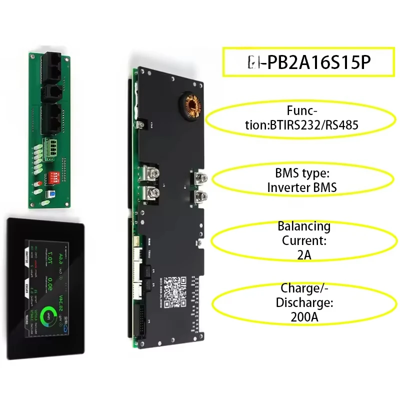 Lifepo4 PB2A16S15P Smart LED PCB Battery Management System