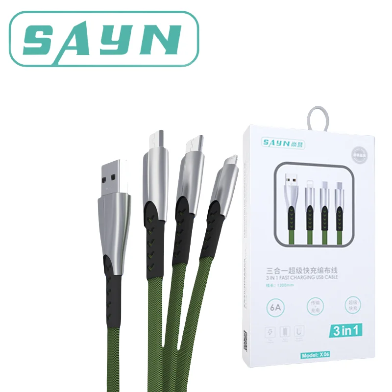 

3 in 1 USB Cable Type C Cable For Samsung Xiaomi Mi 9 Huawei Cable For iPhone 13 12 11 Phone Charger Micro USB Data Cable