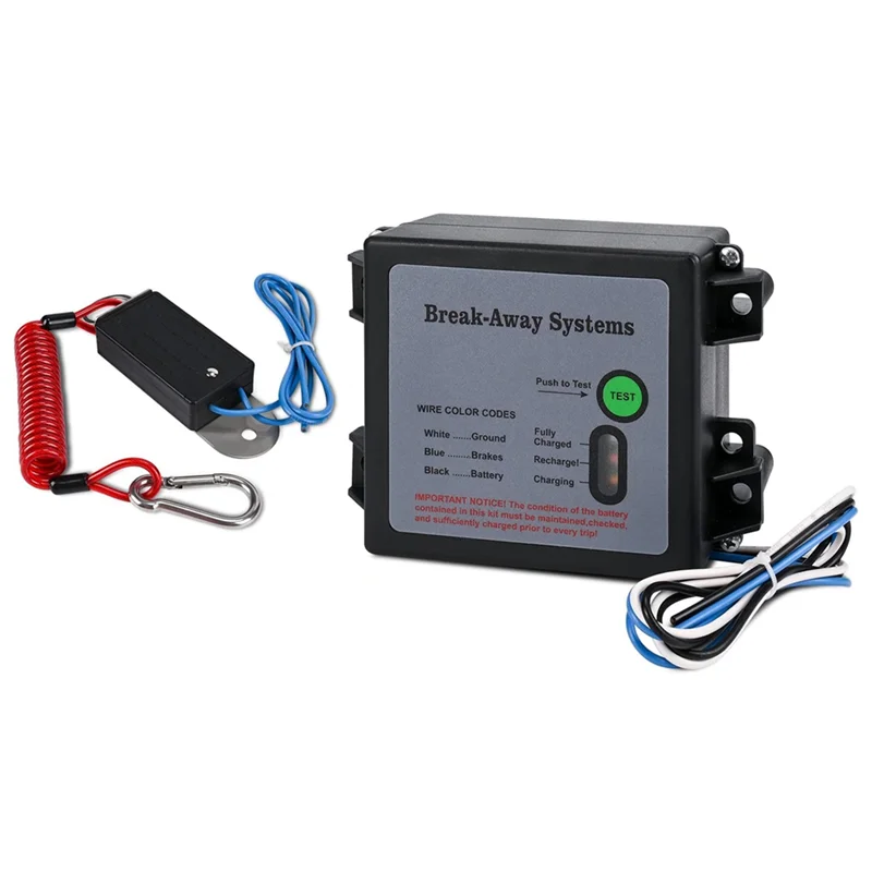 Trailer Brakes Breakaway Kit with Switch, LED Test Light Electric Breakaway System, Universal Trailer Brake Controller