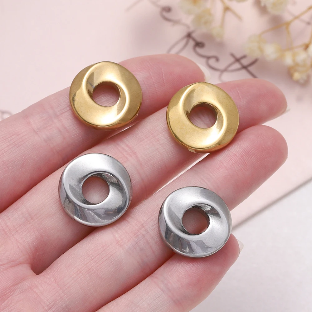 5 قطعة/الوحدة الفولاذ المقاوم للصدأ الحفرة الكبيرة جولة الخرزة المعلقات للنساء أقراط قلادة أساور مستلزمات صناعة المجوهرات النتائج