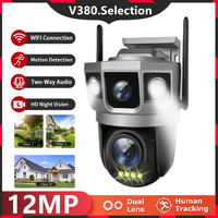 WiFi IP Camera 10X Zoom Dual Lens Three Screens Outdoor CCTV Video Surveillance Auto Tracking 12MP PTZ Home Security Camera