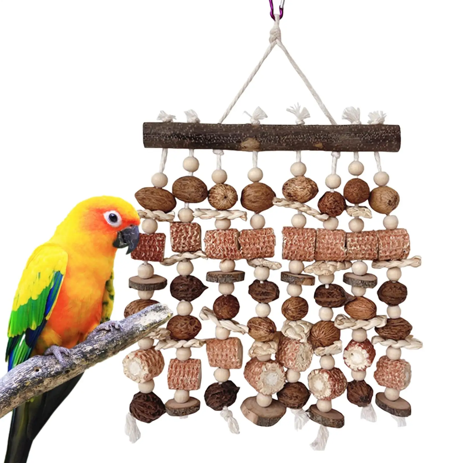 

Bird Cage Toys Wooden Parrot Bird Toy Wood Parrot Chew Toy Chewing Destroy Birds Toy Bird Cage Decoration Bird Supplies