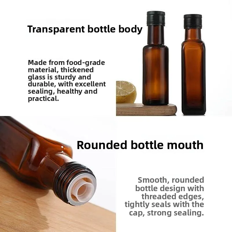 

Kitchen Glass Oil Bottle Thin Sle Tea Olive Oil Storage Container Walnut Stered Bottle Traditional Rectangular Home Use