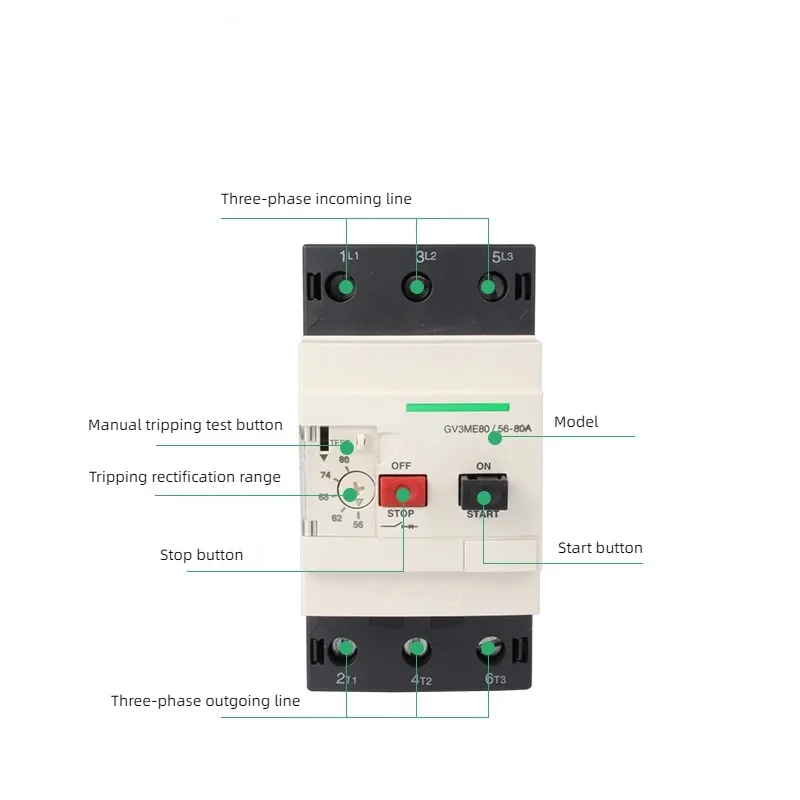 Imagem -03 - Schneider-disjuntor de Proteção do Motor Gv3-me40c Gv3-me50c Gv3-me63c Gv3-me80c