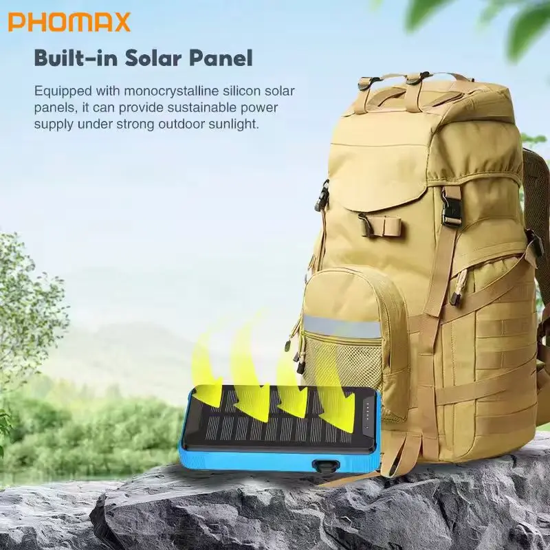 

PHOMAX Universal Emergency Power Banks 20000mAh Wireless Phone Charger Portable Mobile Phone Power Bank with Solar Recharge