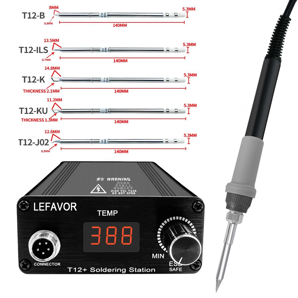 T12 75W digitaal soldeerboutstationTips Lassen Rework Station temperatuur verstelbare bediening microcontroller