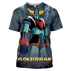 Fajny styl Goldorak koszulki Anime UFO Robot grenddizer 3D odzież uliczna z nadrukiem mężczyźni na co dzień dziewczyna moda Oversized T Shirt dla dzieci